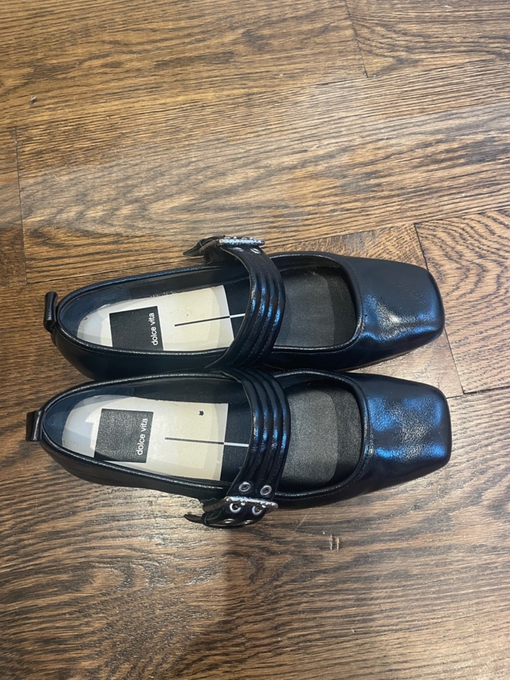 Dolce Vita Black Square-Toe Mary Jane Flats